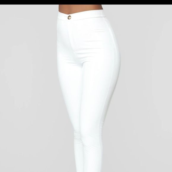 fashion nova late night texts vinyl pants white - Picture 9 of 9
